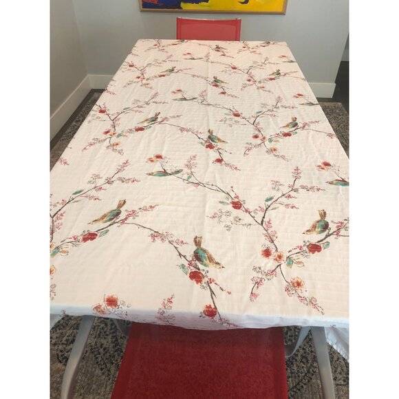 Lenox Chirp Print Spill Proof Oblong Tablecloth. 97 x 57 inches - Picture 1 of 8